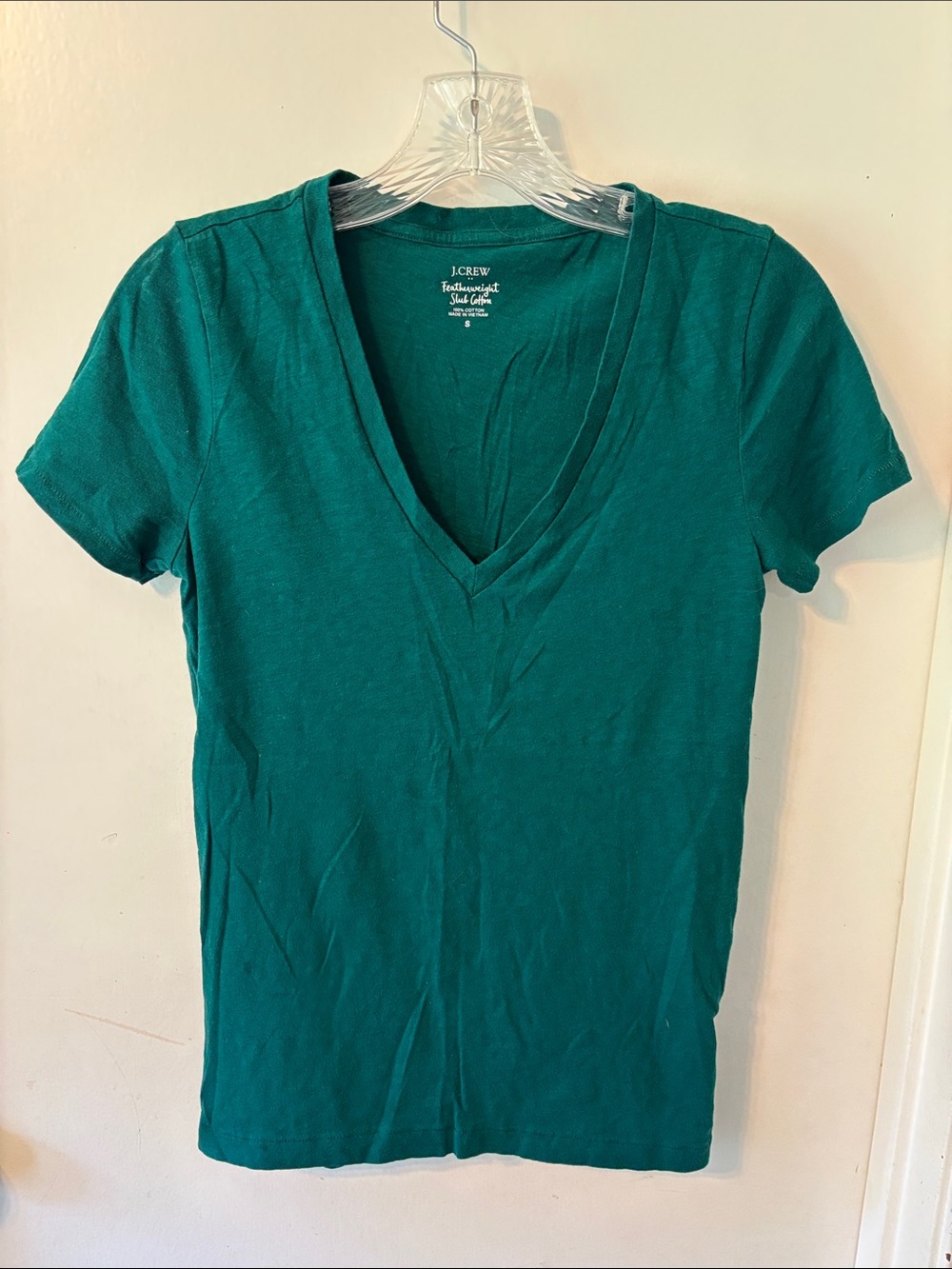 J. Crew Women's Deep Teal V-Neck Short Sleeve Tee